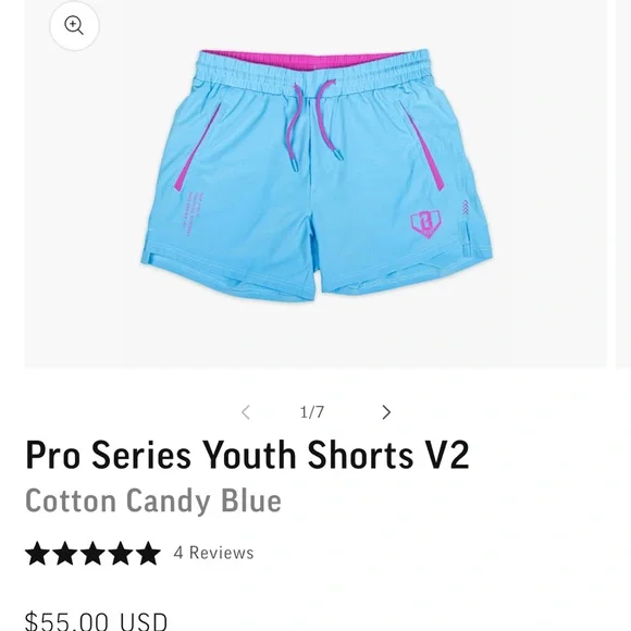 Baseball Lifestyle 101 Shorts - Cotton Candy Blue Pro Series V2 - Picture 2 of 2